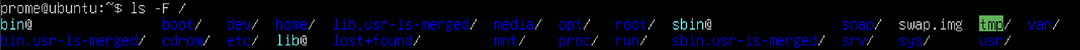 ls -F /