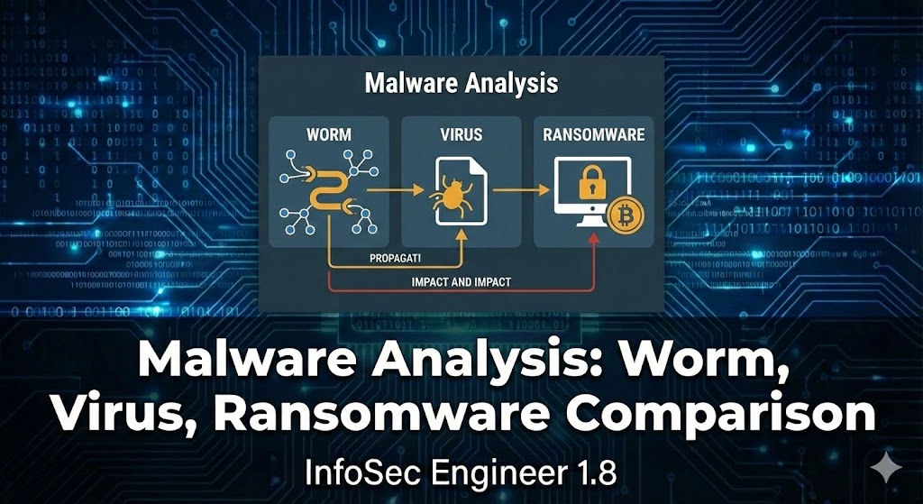 정보보안기사 - 1.8 악성코드 분석 [웜, 바이러스, 랜섬웨어 비교]
