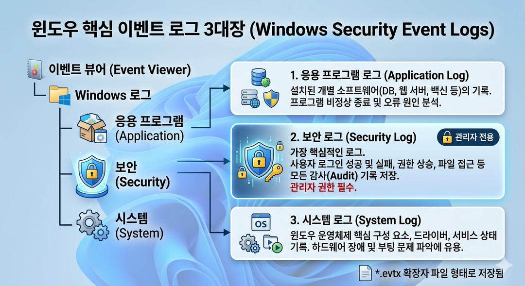 윈도우 3대 이벤트 로그